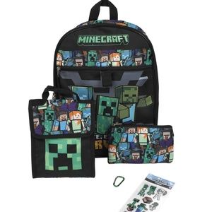 Minecraft backpack 5 piece set